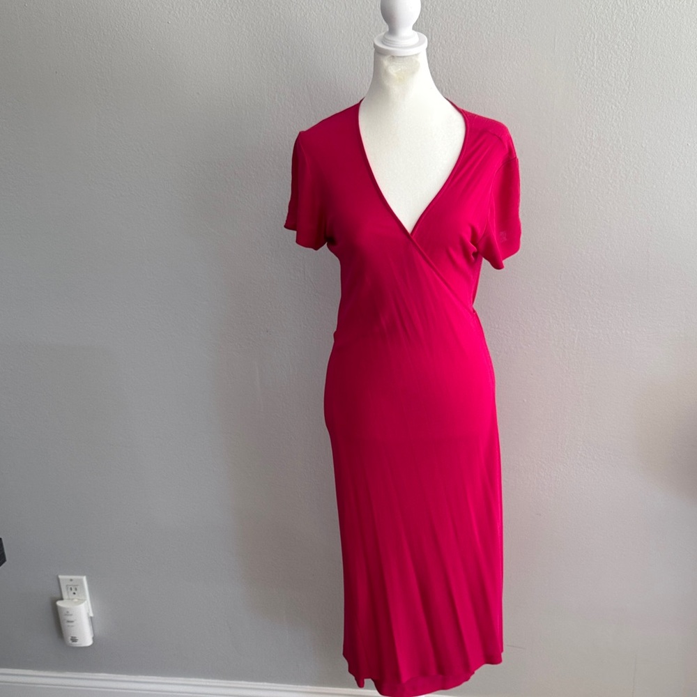 Unique Vintage Fuchsia Midi Dress